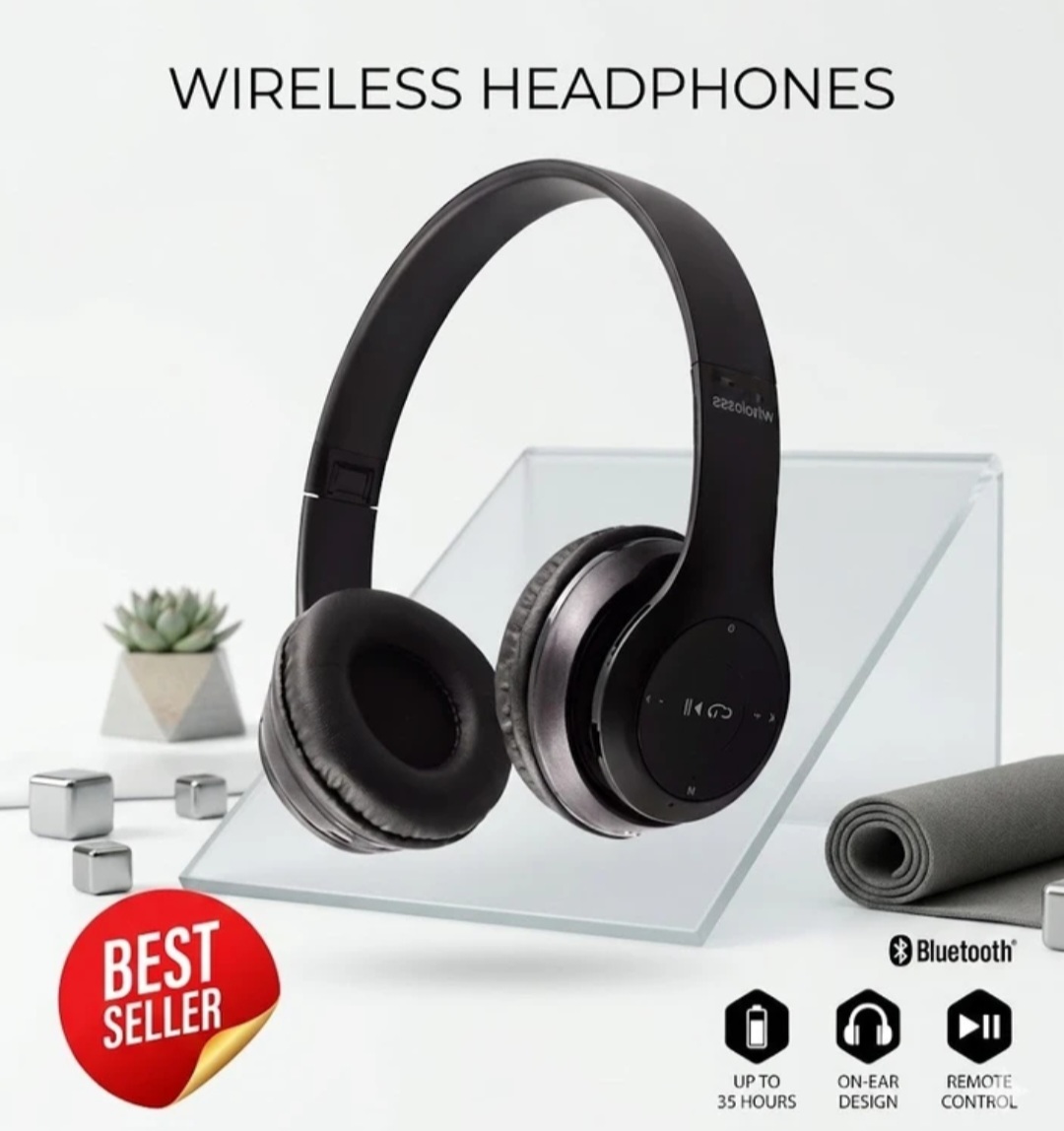 Worricow HD bass Bluetooth wireless headphones with 4-6H backup